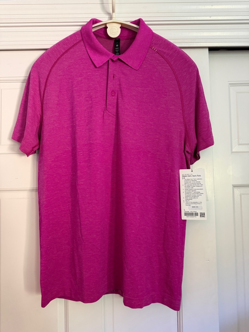 lululemon athletica Men's Polo in Fuchsia Pink